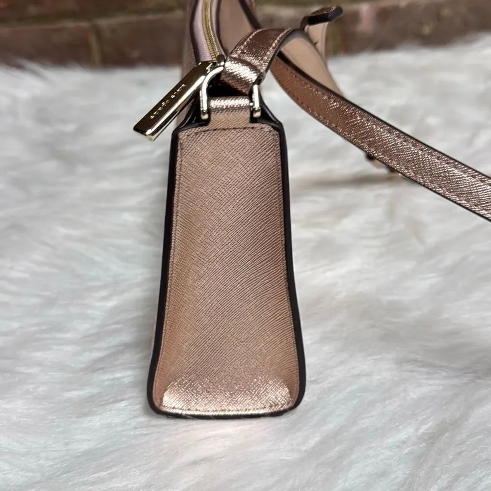 Kate Spade Kenzie Limited Edition Rose Gold Metallic Small Crossbody NEW